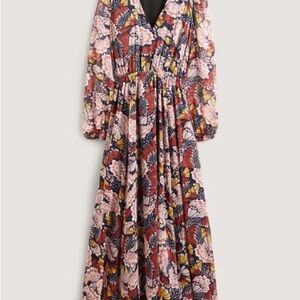 🌼 Boden Floral Long Sleeve Dress - Pink and Blue